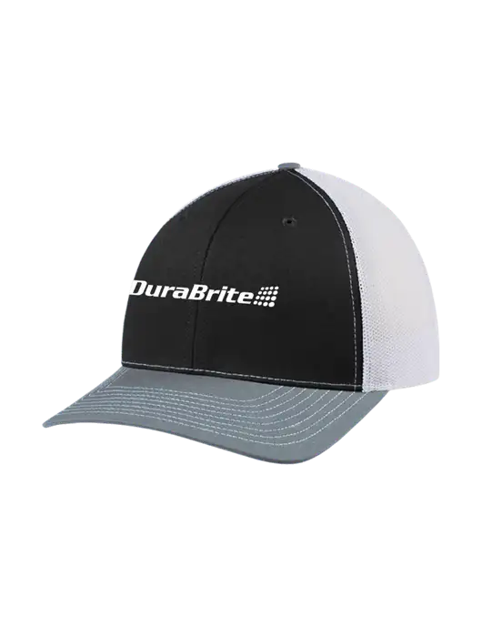 Richardson Adjustable Snapback Original 112 Trucker Cap Black/Light Heather Grey/White Mesh w/DuraBrite Logo