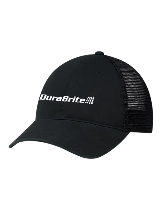 Richardson 111 Garment Washed Trucker Cap Black w/Black Mesh w/DuraBrite Logo