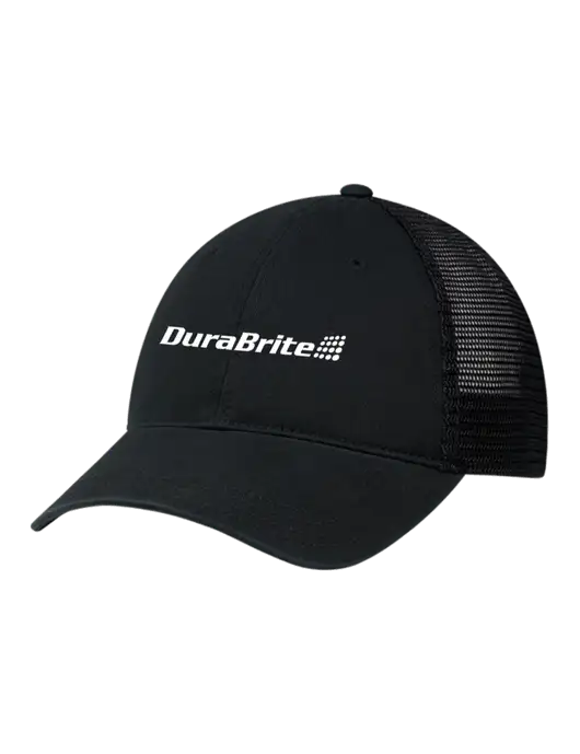 Richardson 111 Garment Washed Trucker Cap Black w/Black Mesh w/DuraBrite Logo