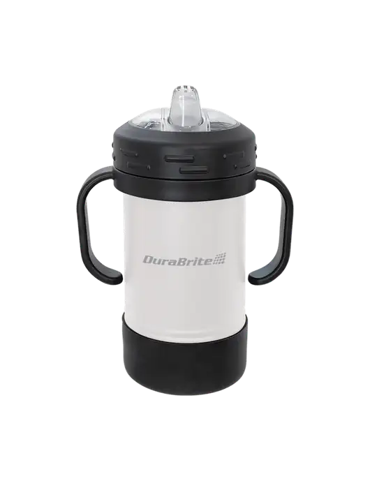 Polar Camel 10 oz Powder Coated White Sippy Cup w/DuraBrite Logo