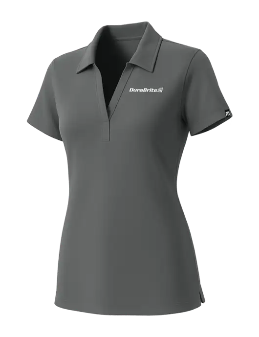 TravisMathew Womens Grey Glenview Solid Polo w/DuraBrite Logo