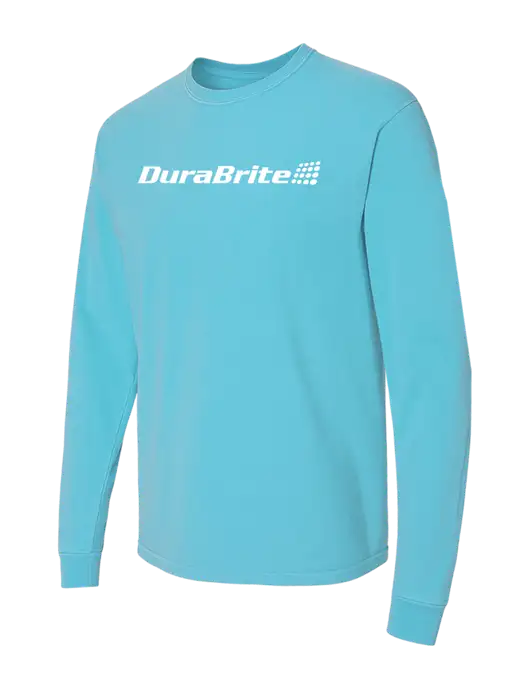 Comfort Colors Garment-Dyed Light Sapphire Heavyweight Long Sleeve T-Shirt w/DuraBrite Logo