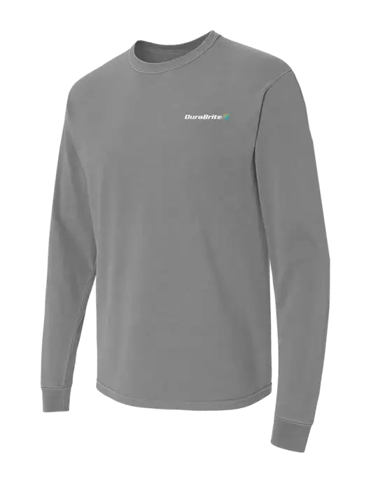 Comfort Colors Garment-Dyed Medium Grey Heavyweight Long Sleeve T-Shirt w/DuraBrite Logo