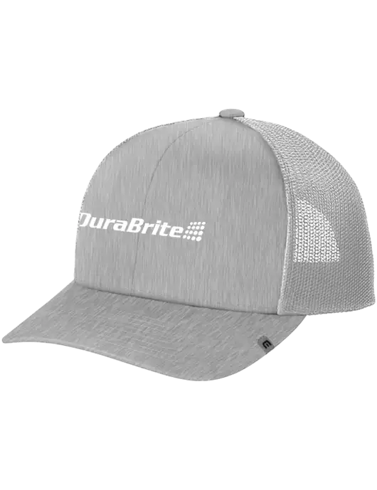 TravisMathew Light Medium Grey Heather Cruz Trucker Cap w/DuraBrite Logo