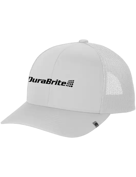 TravisMathew White Cruz Trucker Cap w/DuraBrite Logo