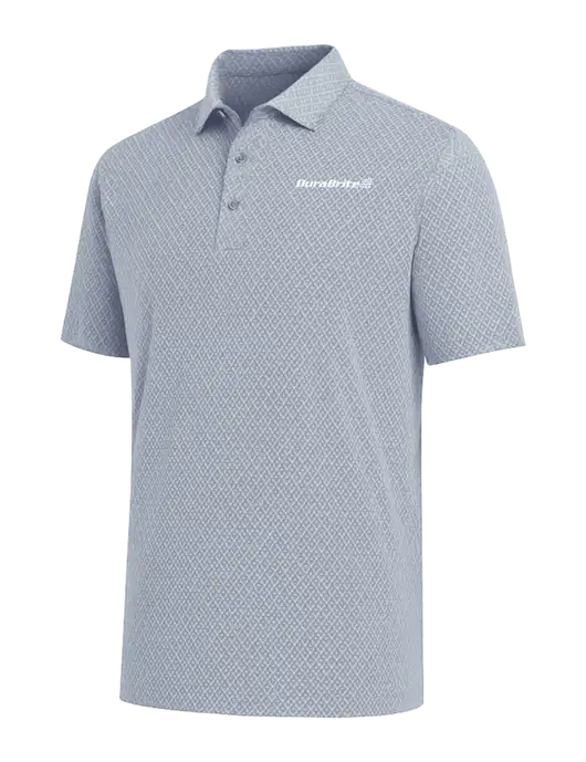 Callaway All-Over Stitched Medium Grey Chev Polo  w/DuraBrite Logo