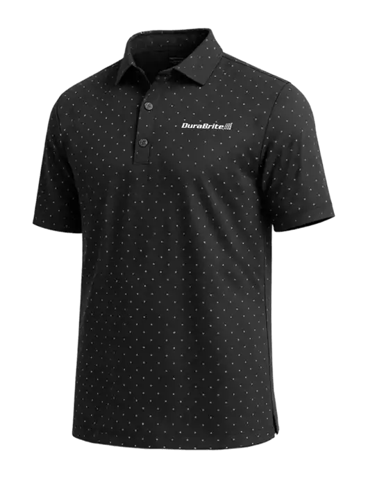 Callaway Micro Chev Black Print Polo w/DuraBrite Logo