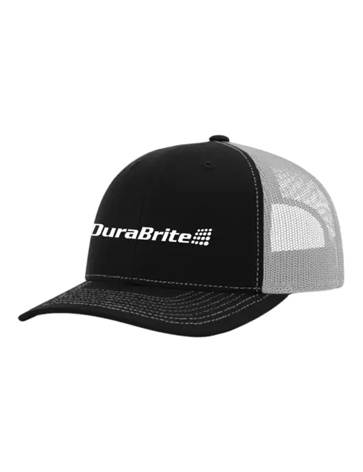 Richardson Adjustable Snapback Original 112 Trucker Cap Black w/White Mesh w/DuraBrite Logo