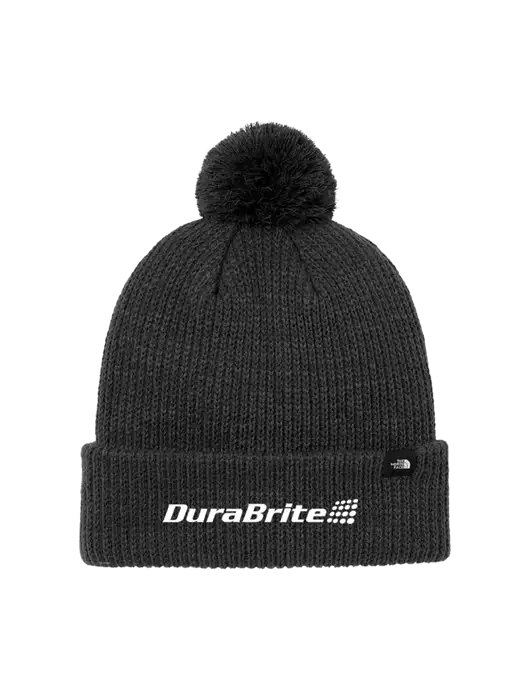 The North Face Black Heather Pom Beanie w/DuraBrite Logo