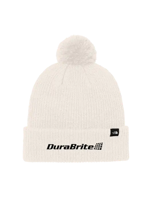 The North Face Ivory Pom Beanie w/DuraBrite Logo