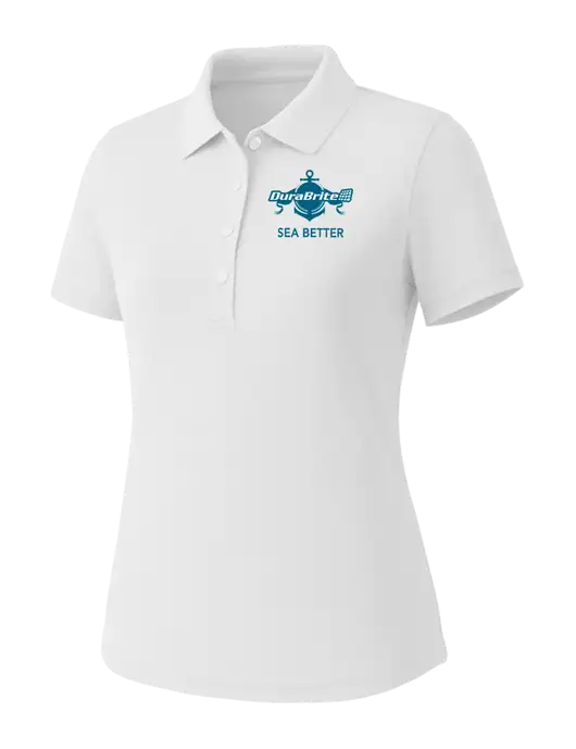 Callaway Womens Core Bright White Performance Polo w/Anchor Sea Better Logo