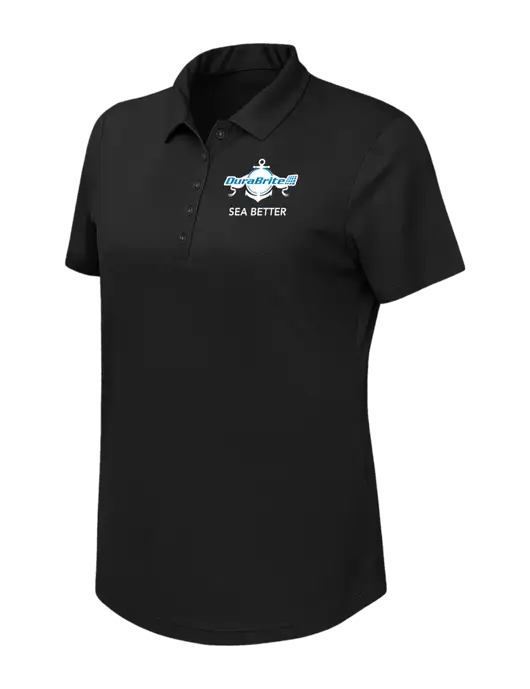 Callaway Womens Birdseye Black Polo w/Anchor Sea Better Logo