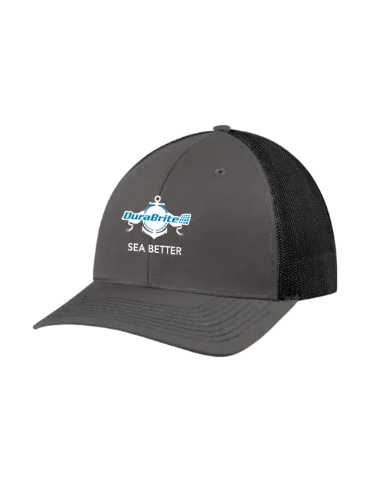 Richardson Adjustable Snapback Original 112 Trucker Cap Dark Grey w/Black Mesh w/Anchor Sea Better Logo