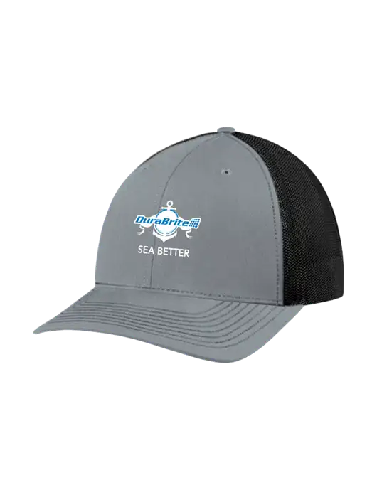 Richardson Adjustable Snapback Original 112 Trucker Cap Heather Grey w/Black Mesh w/Anchor Sea Better Logo