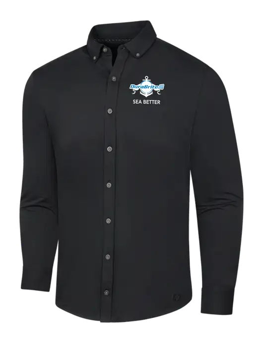 OGIO Blacktop Modern Code Stretch Button-Up Shirt w/Anchor Sea Better Logo