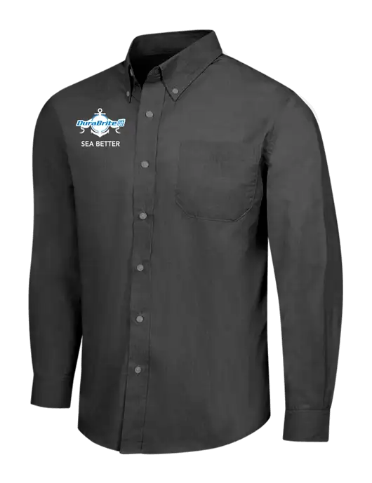 Soft Black Crosshatch Easy Care Shirt w/Anchor Sea Better Logo