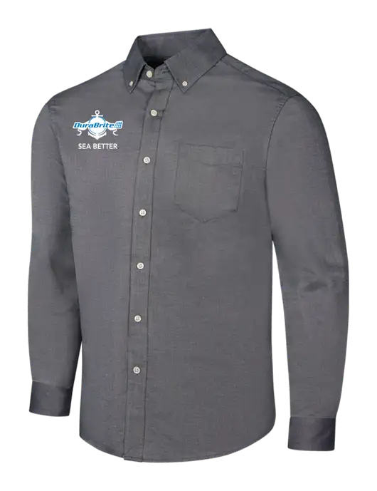 Dark Grey SuperPro Oxford Shirt w/Anchor Sea Better Logo