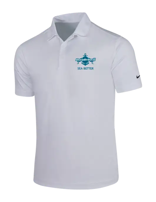 NIKE White Dri-Fit Vertical Mesh Polo w/Anchor Sea Better Logo