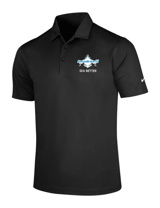 NIKE Black Dri-Fit Vertical Mesh Polo w/Anchor Sea Better Logo