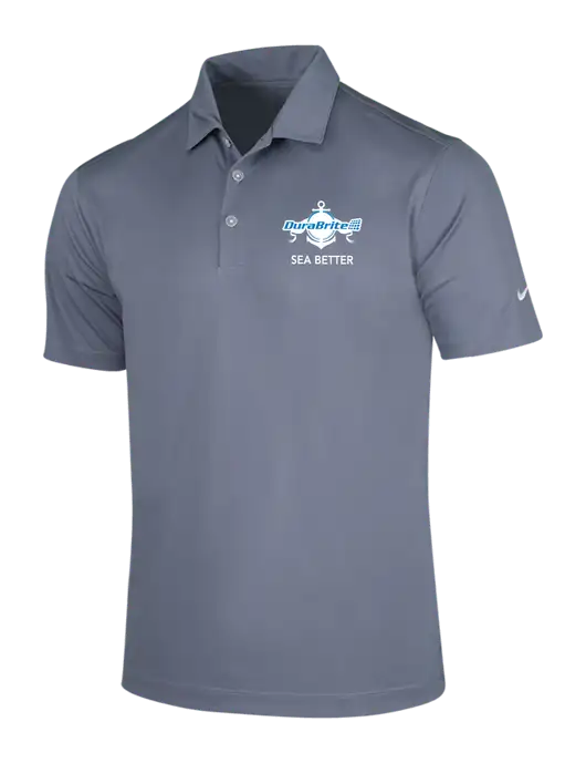 NIKE Medium Grey Dri-Fit Vertical Mesh Polo w/Anchor Sea Better Logo