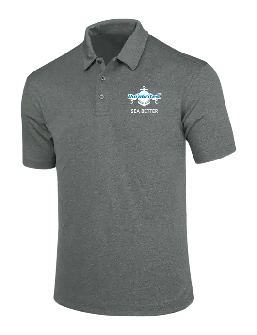 Charcoal Trace Heather Polo w/Anchor Sea Better Logo