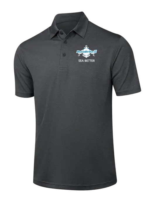 Dark Grey Heather Contender Polo w/Anchor Sea Better Logo