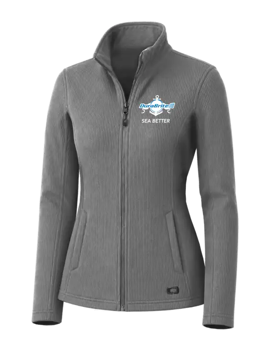 OGIO Medium Grey Womens Grit Fleece Jacket w/Anchor Sea Better Logo