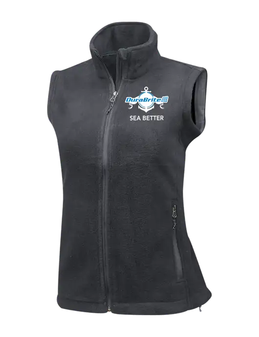 Medium Grey Womens Fleece Vest w/Anchor Sea Better Logo