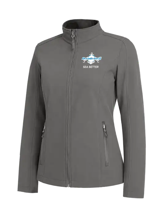 Medium Grey Womens Core Soft Shell Jacket w/Anchor Sea Better Logo