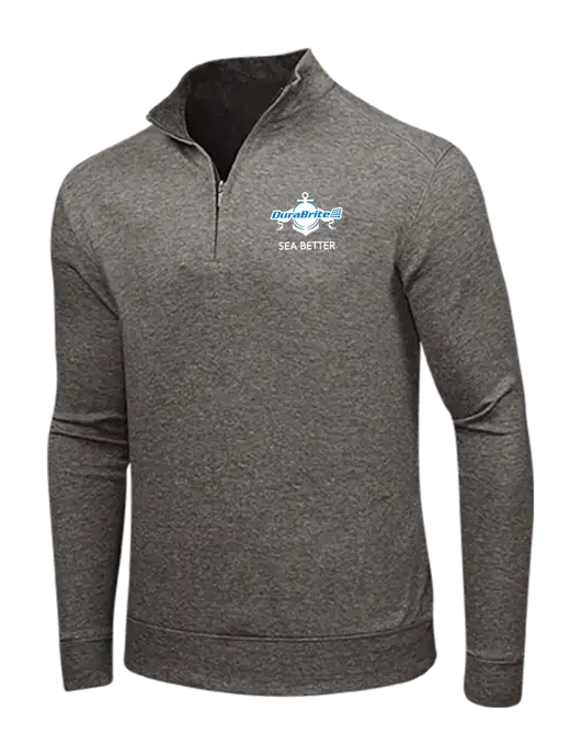 Charcoal Heather/Medium Heather Grey Interlock 1/4 Zip w/Anchor Sea Better Logo