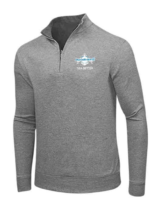 Medium Heather Grey/Charcoal Heather Interlock 1/4 Zip w/Anchor Sea Better Logo
