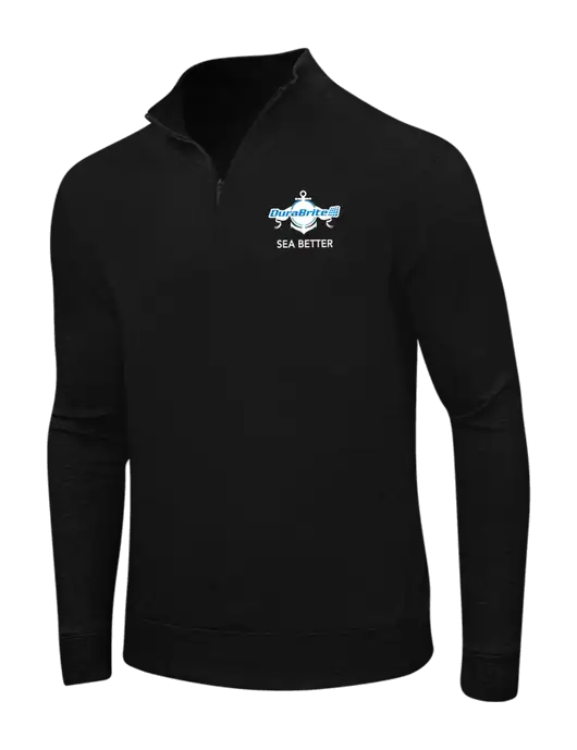 Deep Black/Charcoal Heather Interlock 1/4 Zip w/Anchor Sea Better Logo