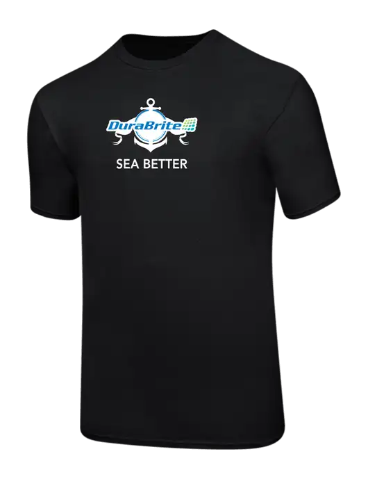 Ring Spun Jet Black 4.5 oz T-Shirt w/Anchor Sea Better Logo