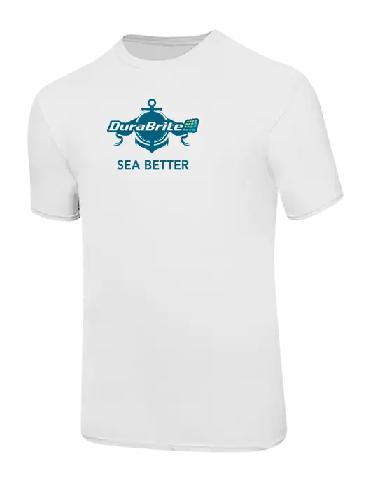 Ring Spun White 4.5 oz T-Shirt w/Anchor Sea Better Logo