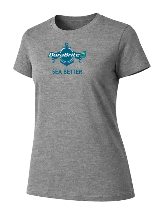 Womens Ring Spun Light Grey Heather 4.5 oz T-Shirt w/Anchor Sea Better Logo