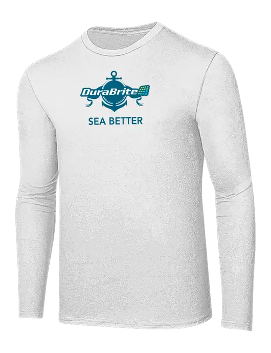 Ring Spun White 4.5 oz Long Sleeve T-Shirt w/Anchor Sea Better Logo