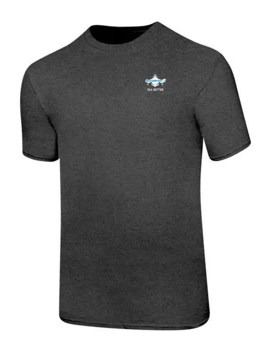 Ring Spun Dark Heather Grey 4.5 oz T-Shirt w/Anchor Sea Better Logo