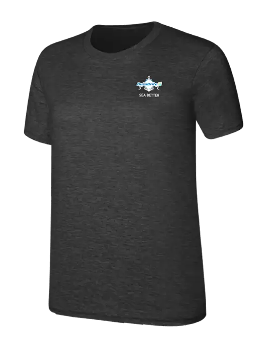 Womens Ring Spun Dark Heather Grey 4.5 oz T-Shirt w/Anchor Sea Better Logo