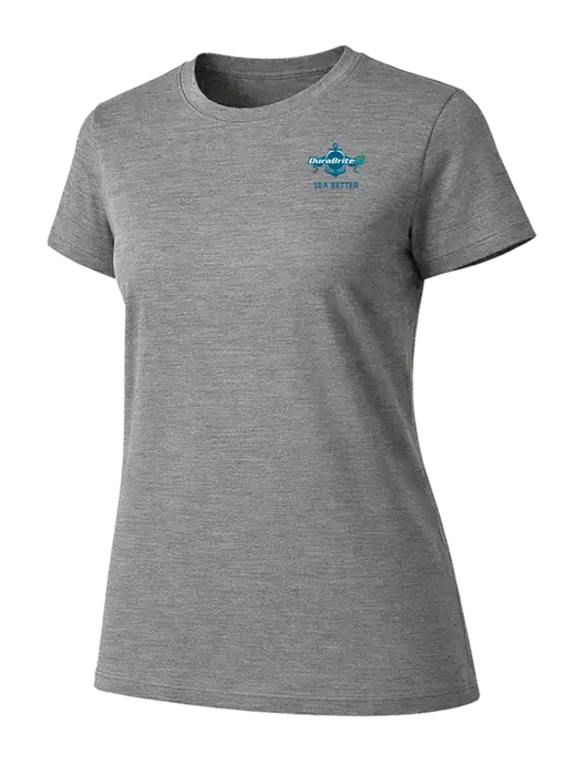 Womens Ring Spun Light Grey Heather 4.5 oz T-Shirt w/Anchor Sea Better Logo
