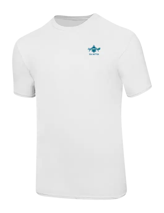 Ring Spun White 4.5 oz T-Shirt w/Anchor Sea Better Logo