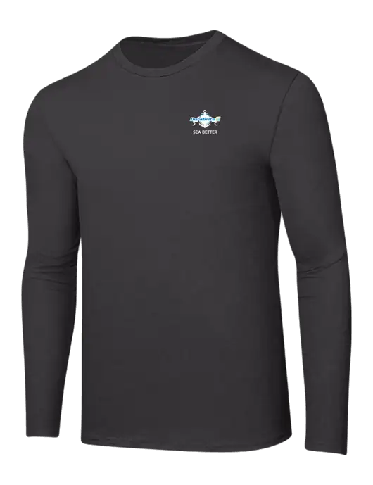 Ring Spun Charcoal 4.5 oz Long Sleeve T-Shirt w/Anchor Sea Better Logo