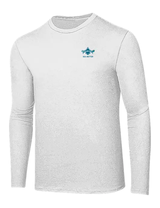 Ring Spun White 4.5 oz Long Sleeve T-Shirt w/Anchor Sea Better Logo