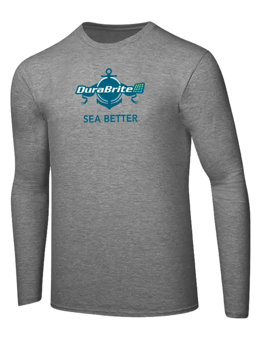 Ring Spun Light Heather Grey 4.5 oz Long Sleeve T-Shirt w/Anchor Sea Better Logo