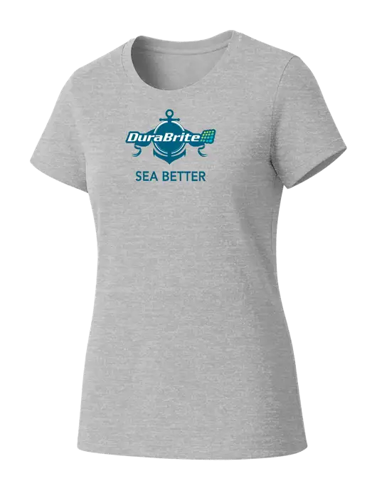 Womens Seriously Soft Light Heathered Grey T-Shirt w/Anchor Sea Better Logo