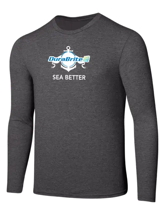 Seriously Soft Heathered Charcoal Long Sleeve T-Shirt w/Anchor Sea Better Logo