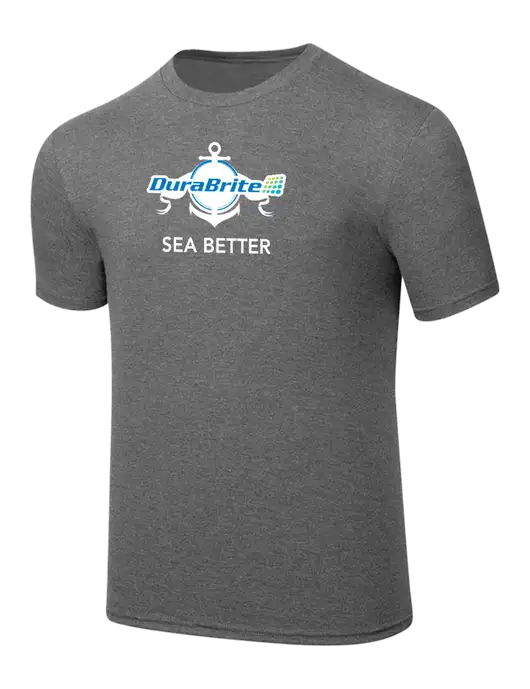 Simply Soft Heathered Medium Grey 4.5oz  Poly/Combed Ring Spun Cotton T-Shirt w/Anchor Sea Better Logo