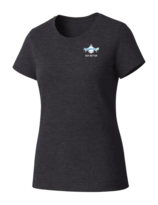 Womens Seriously Soft Heathered Charcoal T-Shirt w/Anchor Sea Better Logo
