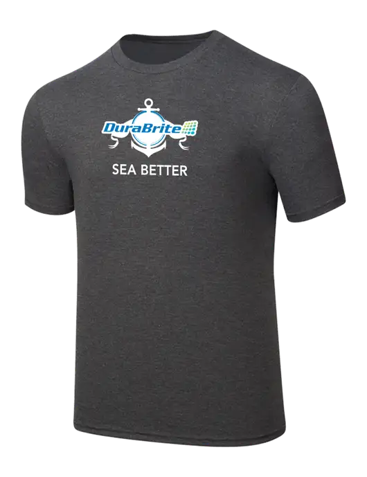 Simply Soft Heathered Charcoal 4.5oz  Poly/Combed Ring Spun Cotton T-Shirt w/Anchor Sea Better Logo