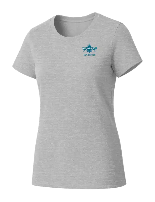 Womens Seriously Soft Light Heathered Grey T-Shirt w/Anchor Sea Better Logo