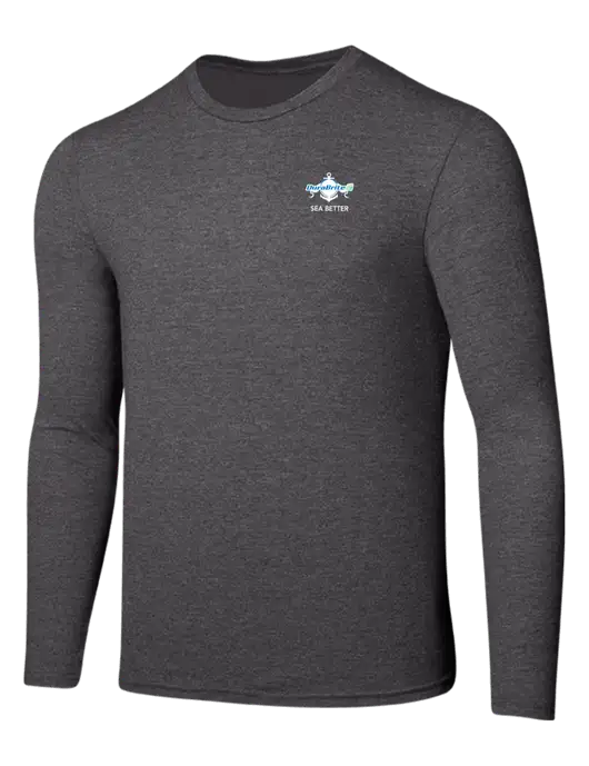 Seriously Soft Heathered Charcoal Long Sleeve T-Shirt w/Anchor Sea Better Logo